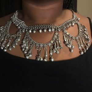 Large silver necklace